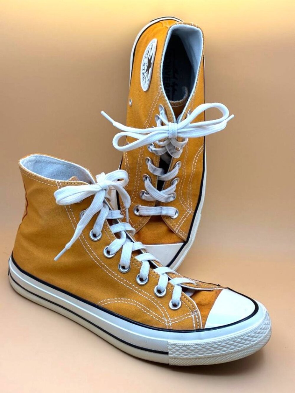 VINTAGE Converse Mens 7 Womens 9 Chuck Taylor All Star 70 Hi Top Yellow